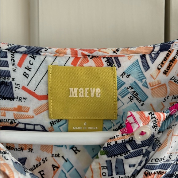 Anthropologie Maeve “Cartographer” London Map Button Down Blouse - Picture 4 of 5